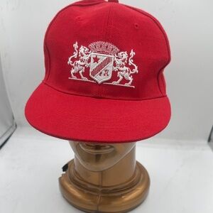 GRAND MARINER NEW Red Baseball Cap with White Embroidered Crest Adjustable Size